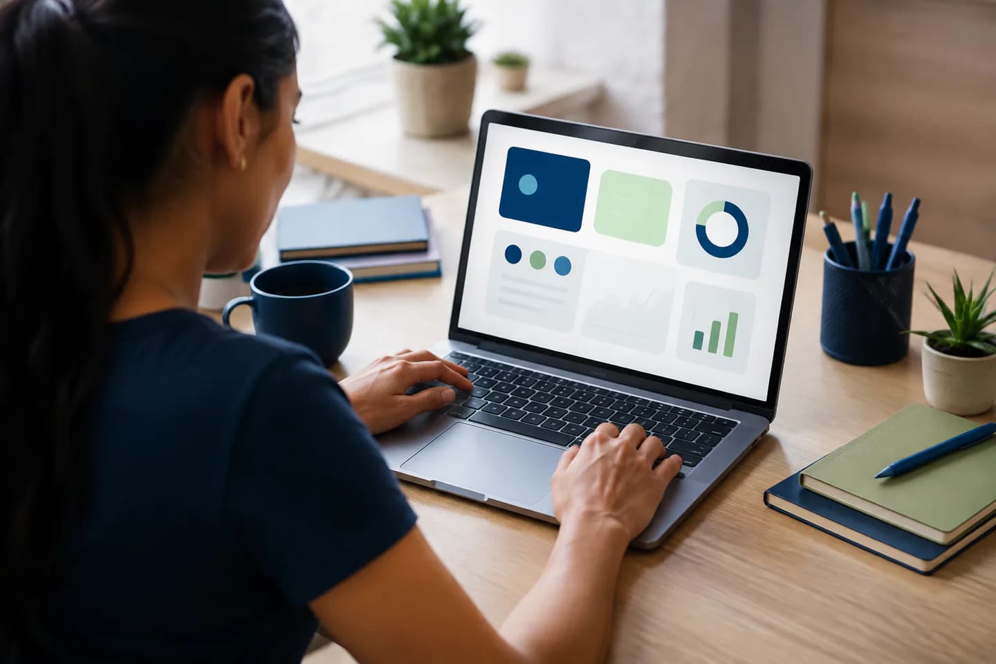 Estudante utilizando uma orientação acadêmica digital