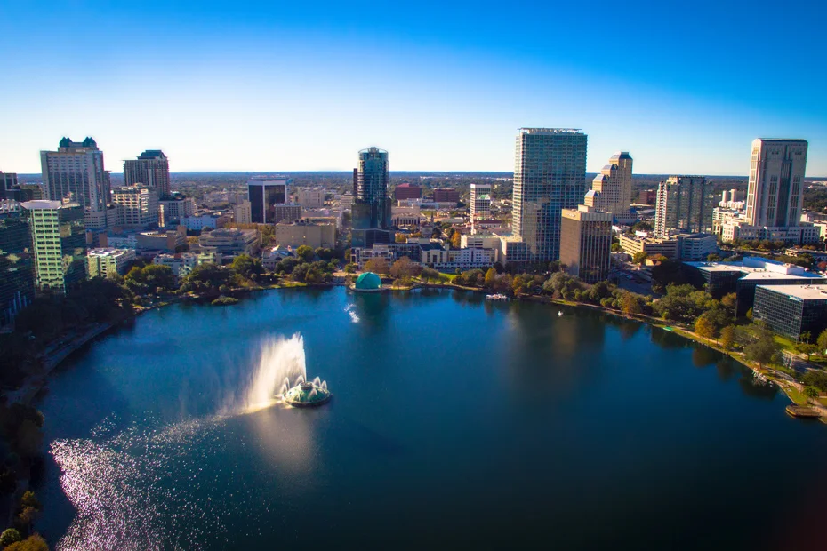 Vista aérea do centro de Orlando, na Flórida